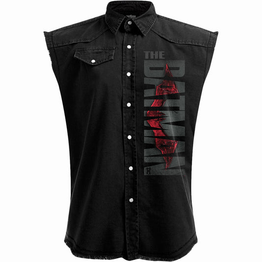 THE BATMAN - PROFILE LOGO - Sleeveless Stone Washed Worker Black – product image 1 of 3