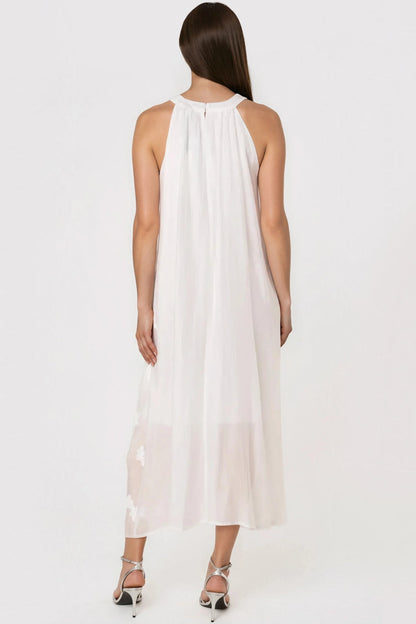 White Halterneck Flower Cotton Dress – product image 3 of 3