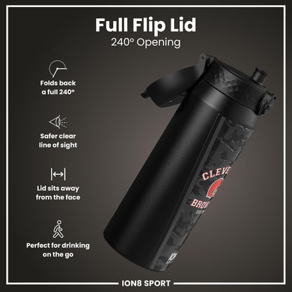 NFL x ION8 Insulated Steel Water Bottle, NFL Browns, 750ml (24oz) – product image 4 of 7