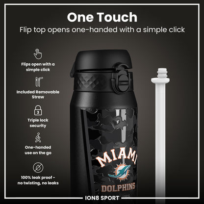 NFL x ION8 Insulated Steel Water Bottle, NFL Dolphins, 750ml (24oz) – product image 3 of 7