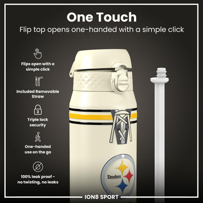 NFL x ION8 Insulated Steel Water Bottle, NFL Steelers, 750ml (24oz) – product image 3 of 7