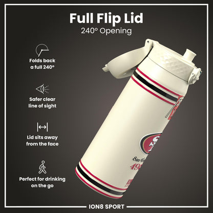 NFL x ION8 Insulated Steel Water Bottle, NFL 49ers, 750ml (24oz) – product image 4 of 7
