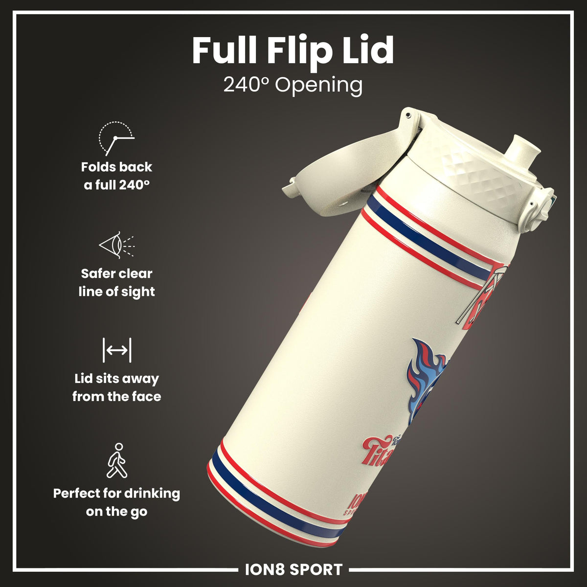NFL x ION8 Insulated Steel Water Bottle, NFL Titans, 750ml (24oz) – product image 4 of 7