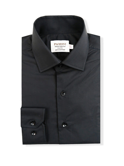 Plain Black Slim Fit Shirt – product image 2