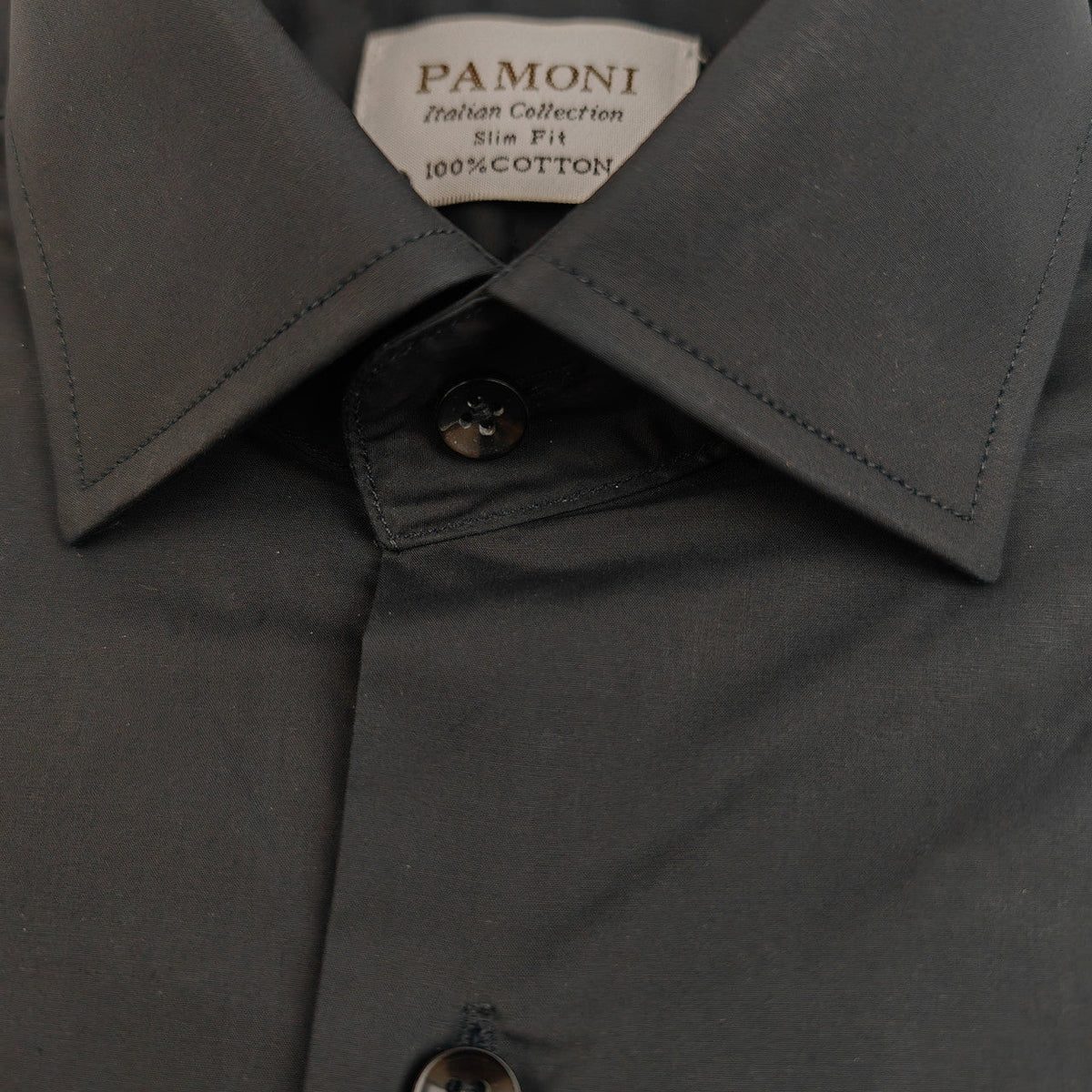Plain Black Slim Fit Shirt – product image 3