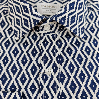 Navy Diamond Chevron Print Shirt – product image 3