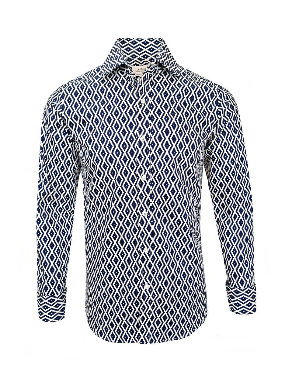Navy Diamond Chevron Print Shirt – product image 1