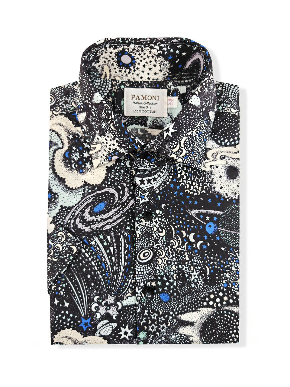 Black and White Floral Print Short Sleeves Shirt – product image 2 of 3