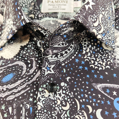 Black and White Floral Print Short Sleeves Shirt – product image 3 of 3
