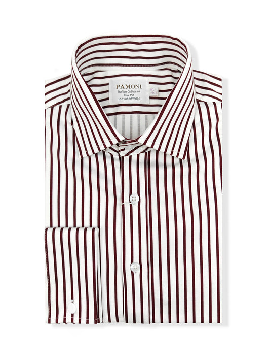 Men's Slim Fit Red & White Striped Shirt – product image 2