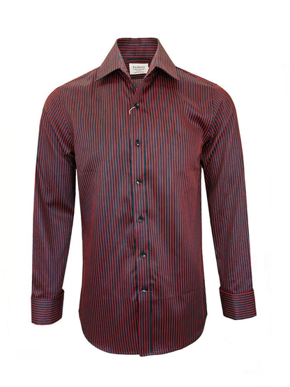 Men's Slim Fit Black & Red Striped Shirt – product image 1
