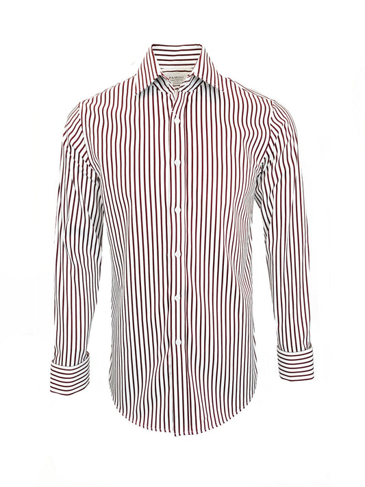 Men's Slim Fit Red & White Striped Shirt – product image 1