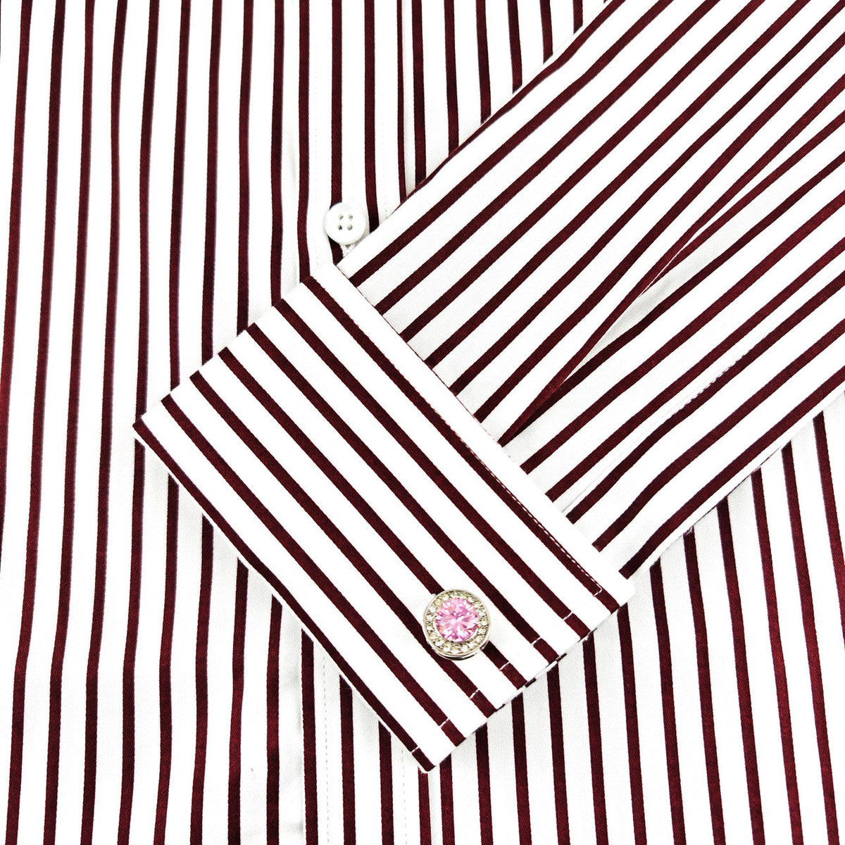 Men's Slim Fit Red & White Striped Shirt – product image 3