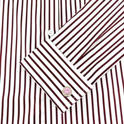 Men's Slim Fit Red & White Striped Shirt – product image 3