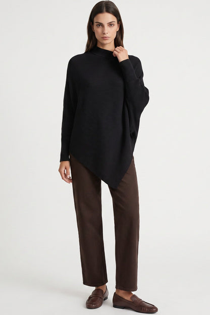 Black Ribbed High Neck Jumper – product image 1 of 4