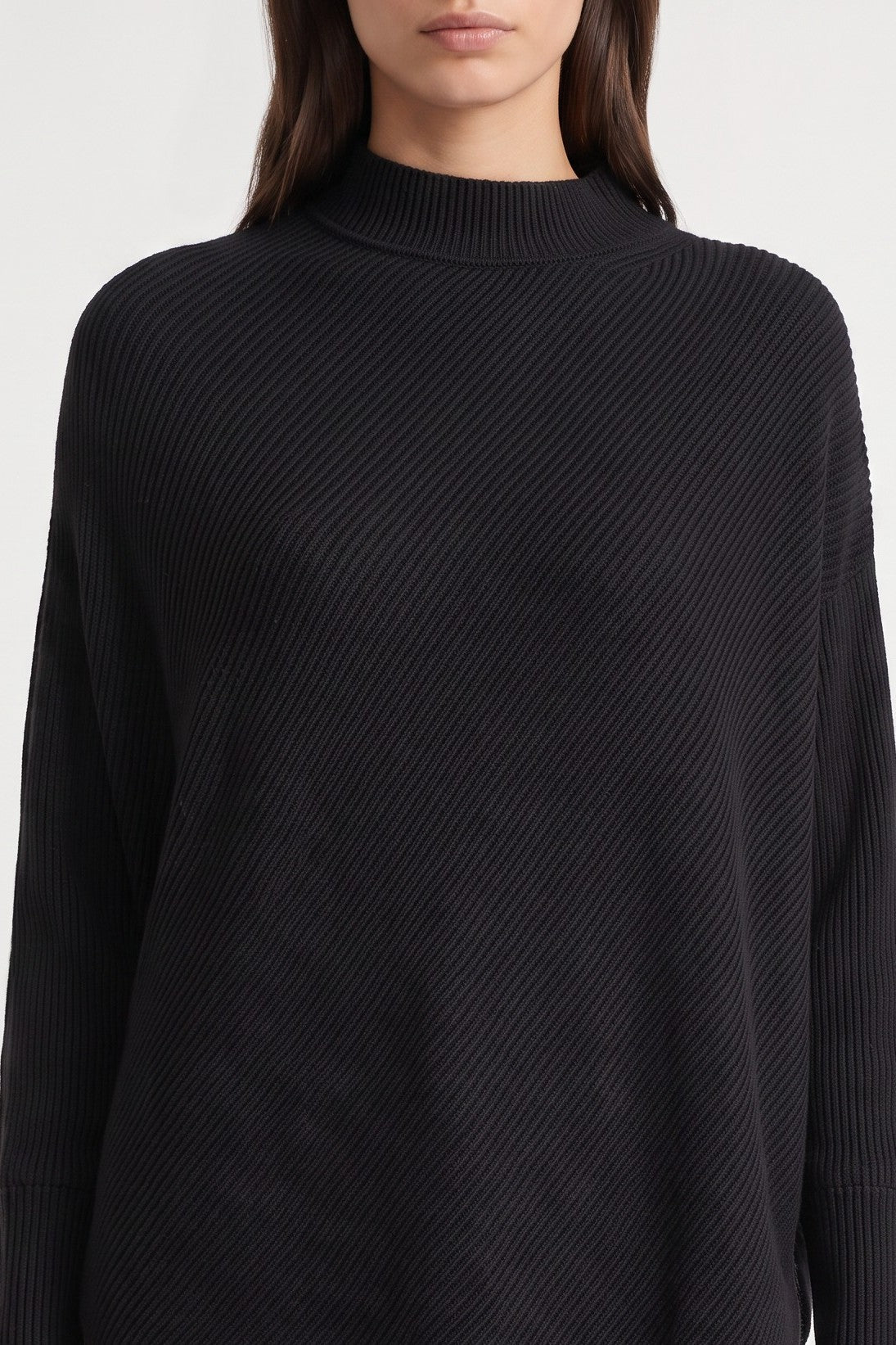 Black Ribbed High Neck Jumper – product image 2 of 4