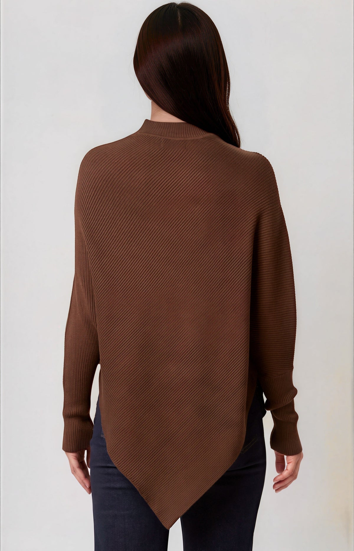 Brown Ribbed High Neck Jumper – product image 3 of 3