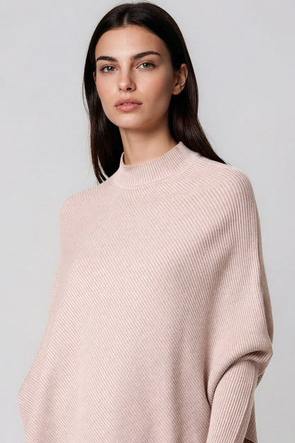 Beige Ribbed High Neck Jumper – product image 2 of 3