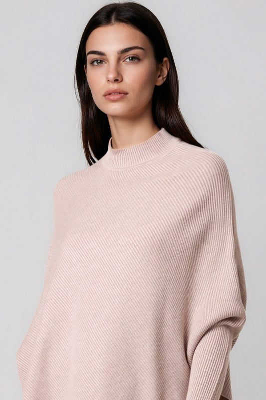 Beige Ribbed High Neck Jumper – product image 2 of 3