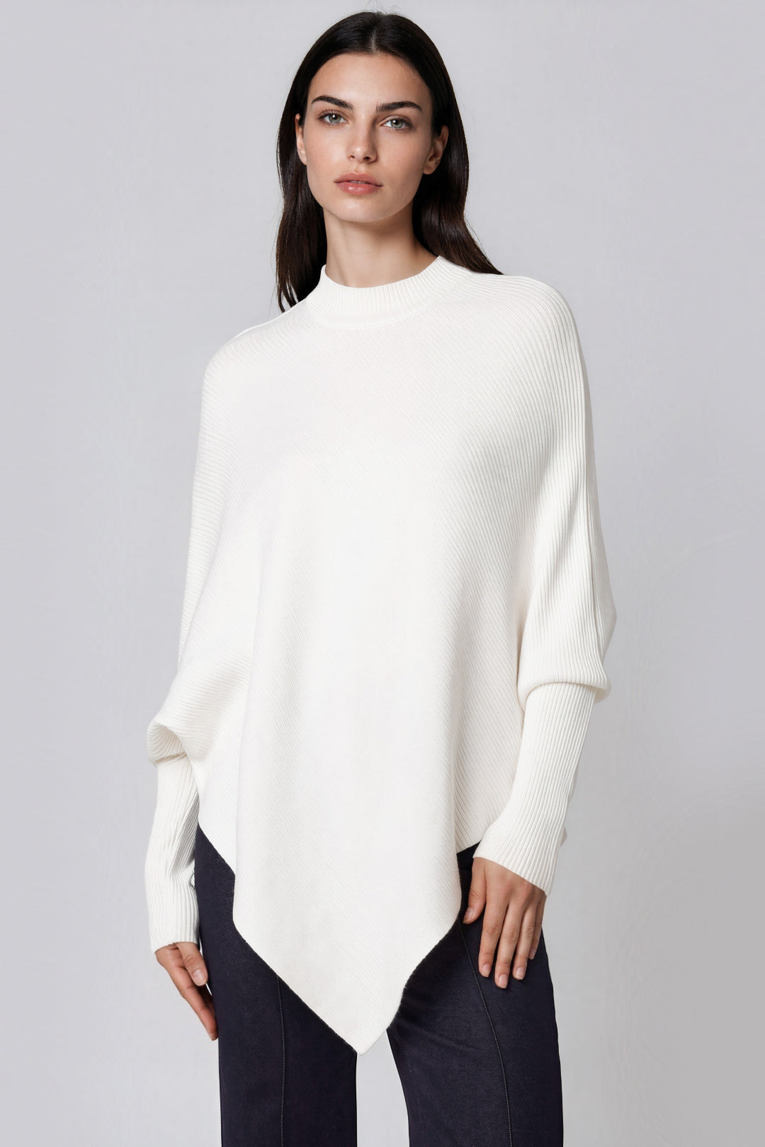 Ivory Ribbed High Neck Jumper – product image 1 of 3