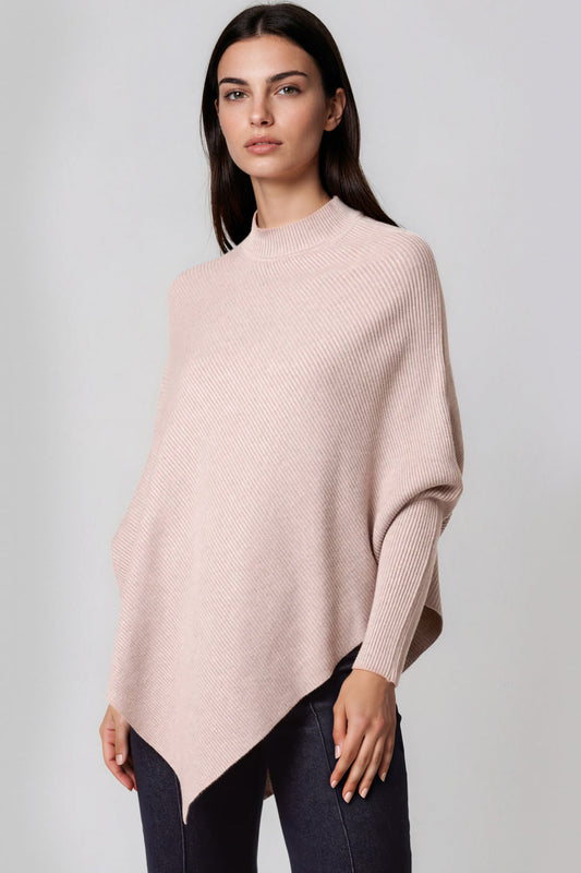 Beige Ribbed High Neck Jumper – product image 1 of 3
