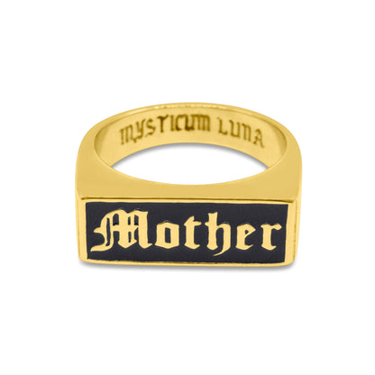 Mother Enamel Gold Signet Ring – product image 1 of 4