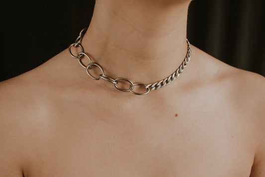 Bound Stainless Steel Multi-Chain Choker – product image 2