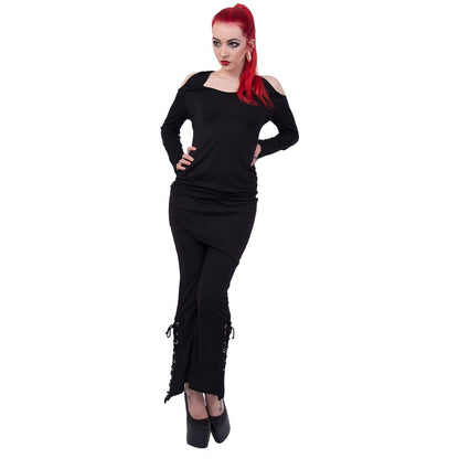 URBAN FASHION - 2in1 Boot-Cut Leggings with Micro Slant Skirt – product image 3 of 3