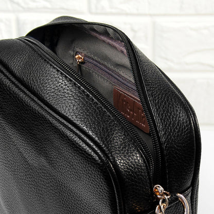 Personalised Luxury Crossbody Bag in Black