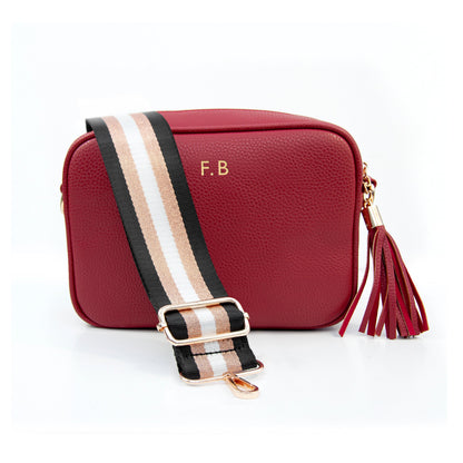Personalised Luxury Crossbody Bag in Red