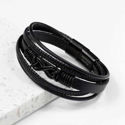 Personalised Men’s Infinity Leather Bracelet – product image 1