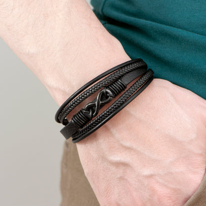 Personalised Men’s Infinity Leather Bracelet – product image 2