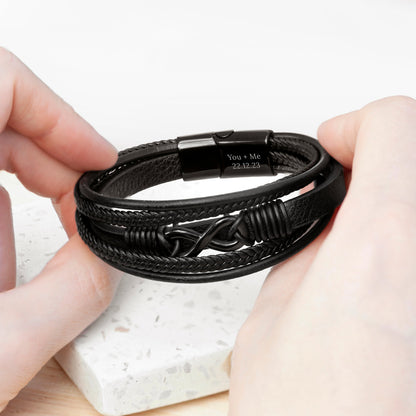 Personalised Men’s Infinity Leather Bracelet – product image 3