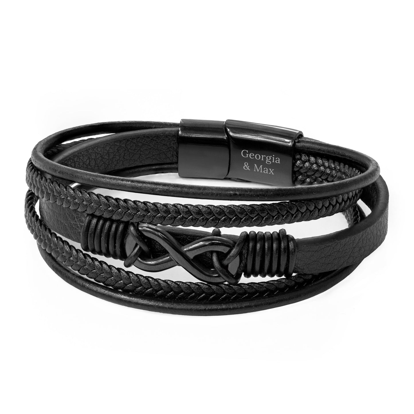 Personalised Men’s Infinity Leather Bracelet – product image 7