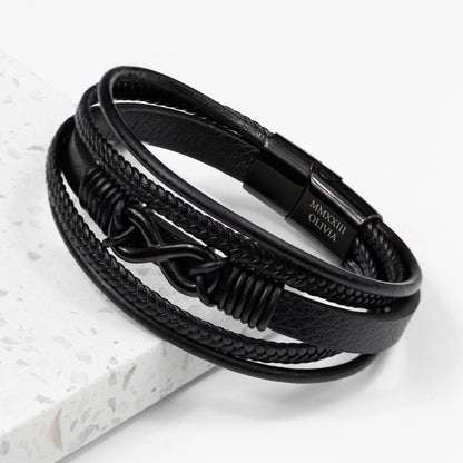 Personalised Men’s Infinity Leather Bracelet – product image 5