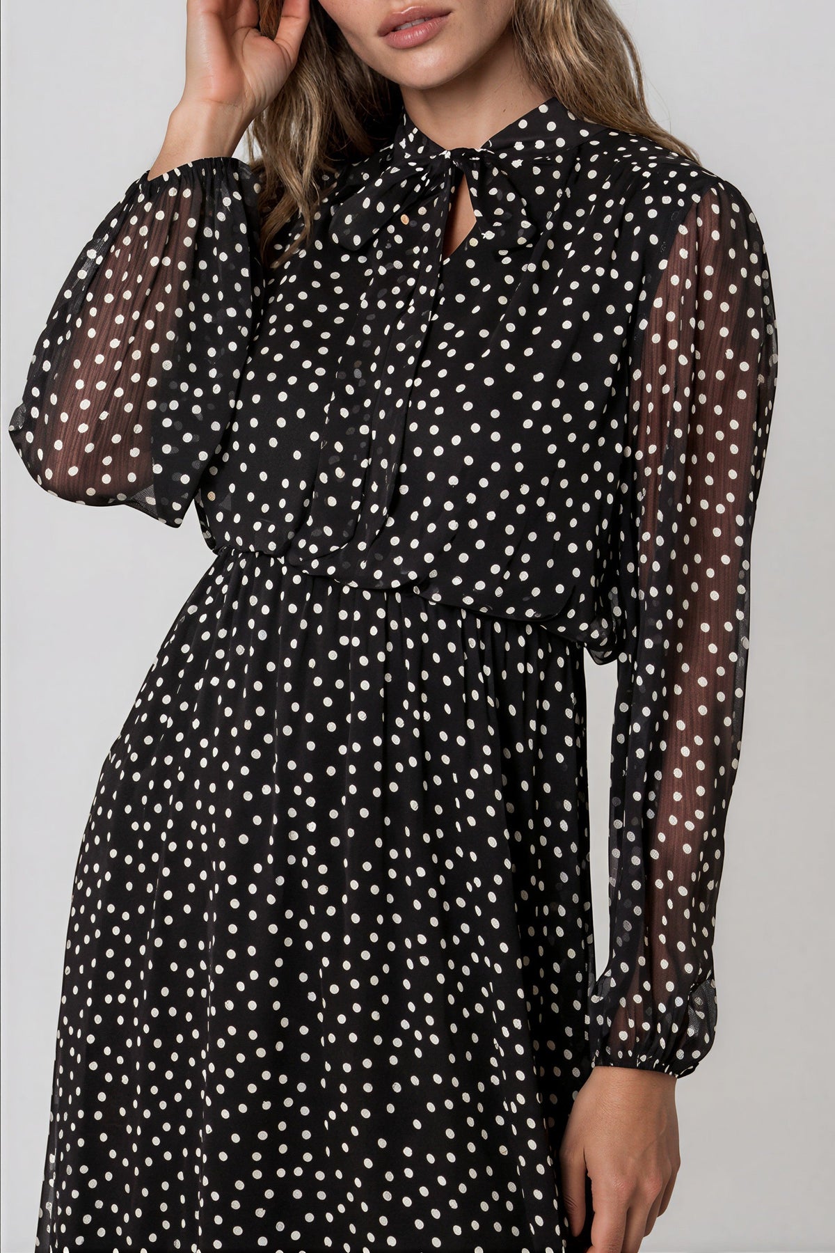 Black Polka Dot Midi Dress – product image 2 of 3