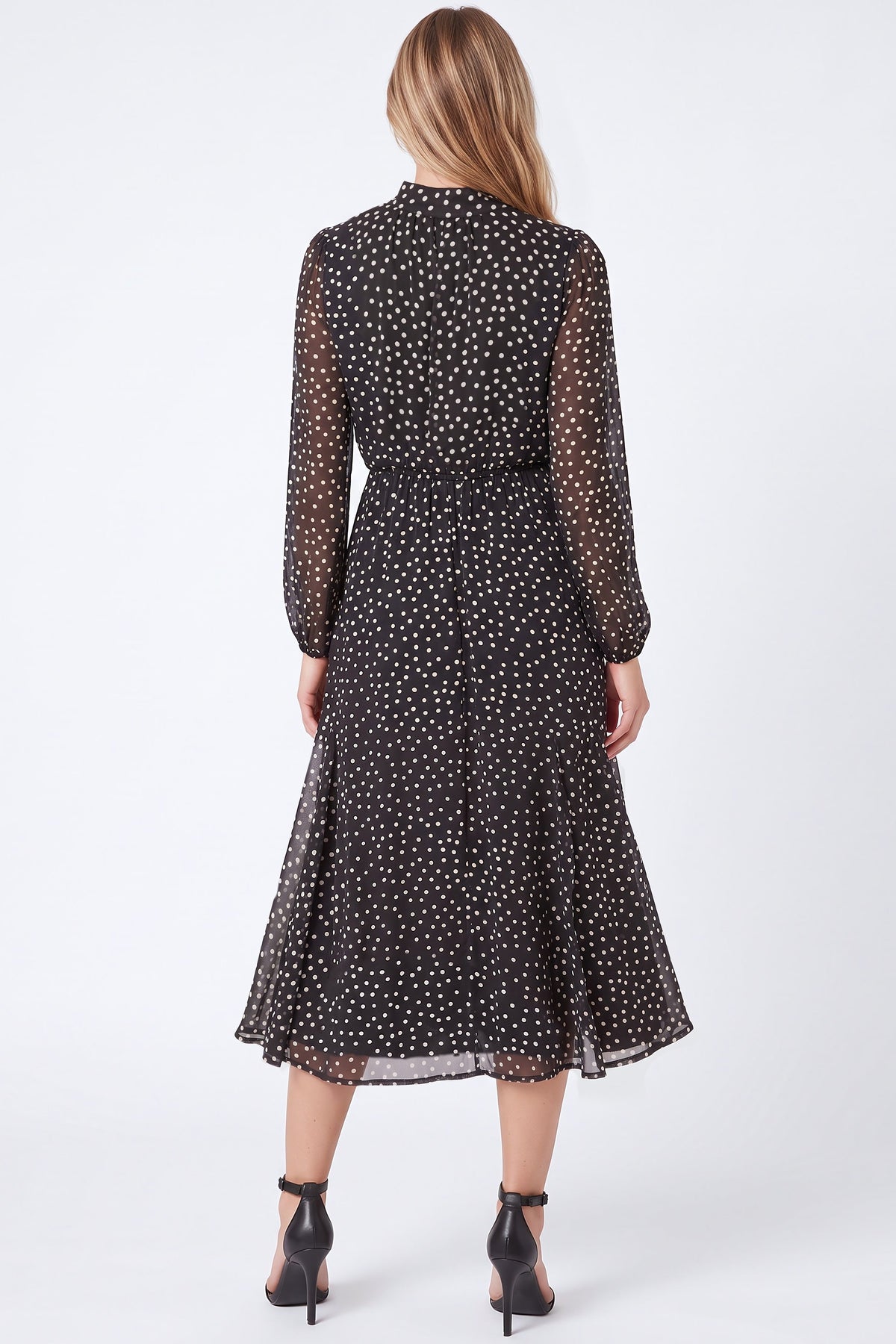 Black Polka Dot Midi Dress – product image 3 of 3