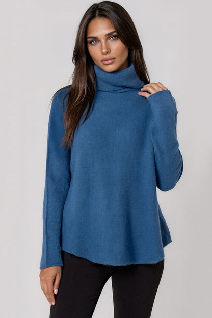 Dark Denim Roll Neck Soft Knit Jumper – product image 1 of 3