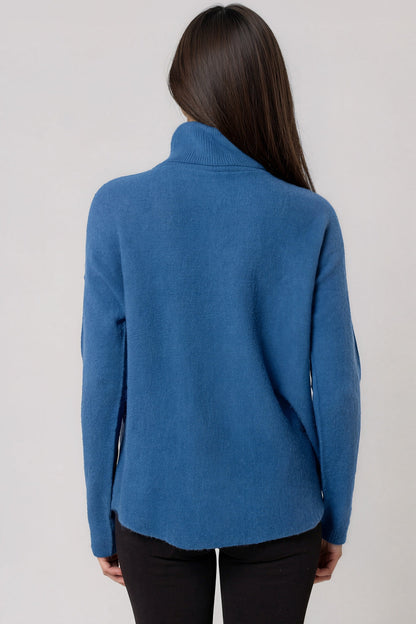 Dark Denim Roll Neck Soft Knit Jumper – product image 3 of 3