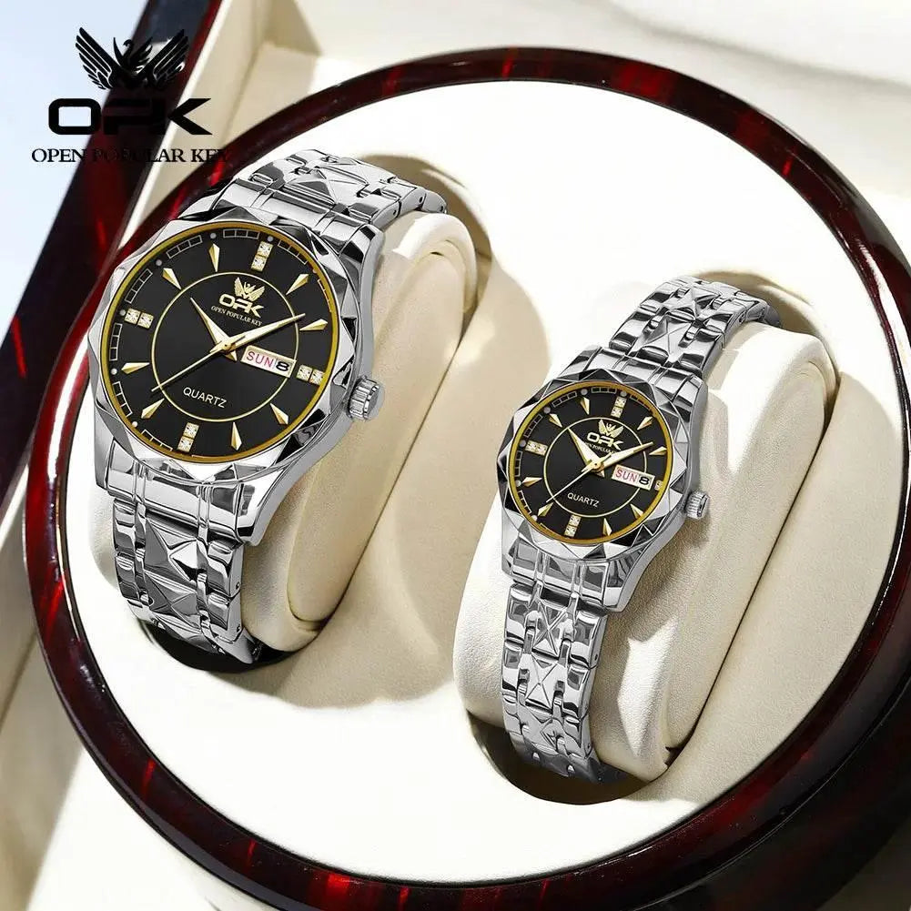 Golden Stainless Steel Couple Watches – product image 8 of 10