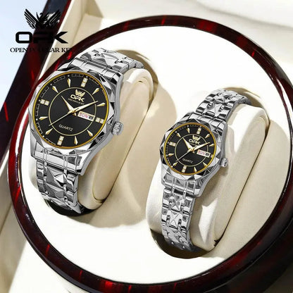 Golden Stainless Steel Couple Watches – product image 8 of 10