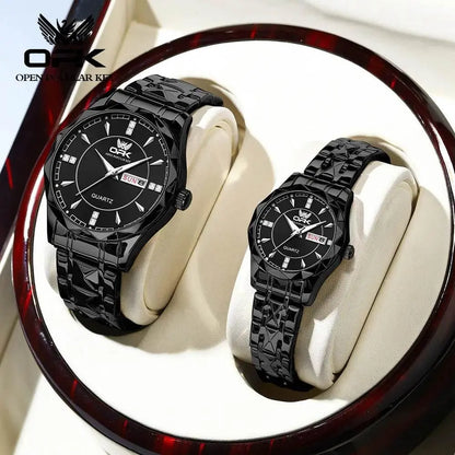 Golden Stainless Steel Couple Watches – product image 1 of 1