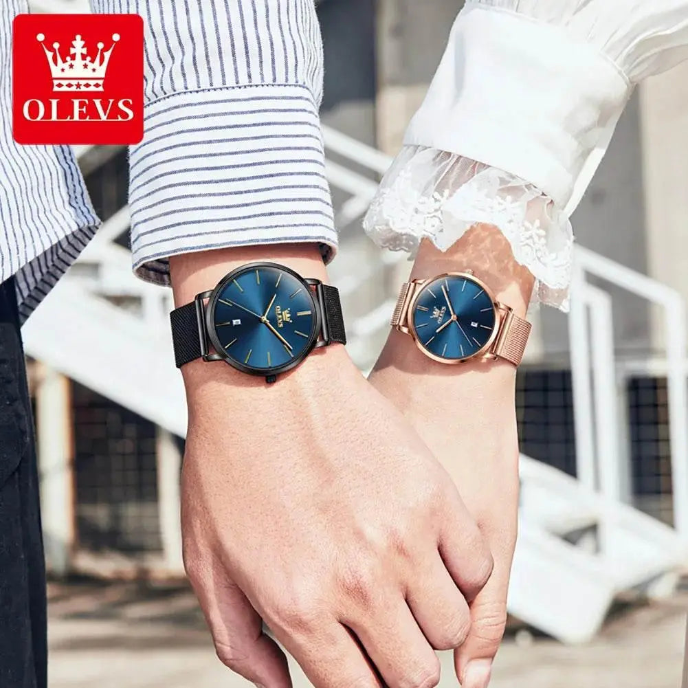 Simplicity Mesh Belt Couple Watches – product image 3 of 10