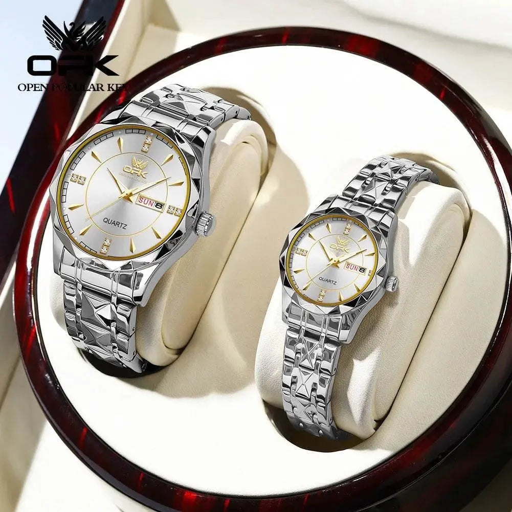 Golden Stainless Steel Couple Watches – product image 7 of 10