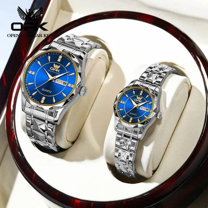 Golden Stainless Steel Couple Watches – product image 9 of 10