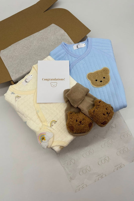 The Cozy Blue Boucle Baby Bear & Blue Rainbow Personalised Gift Box – product image 2 of 5