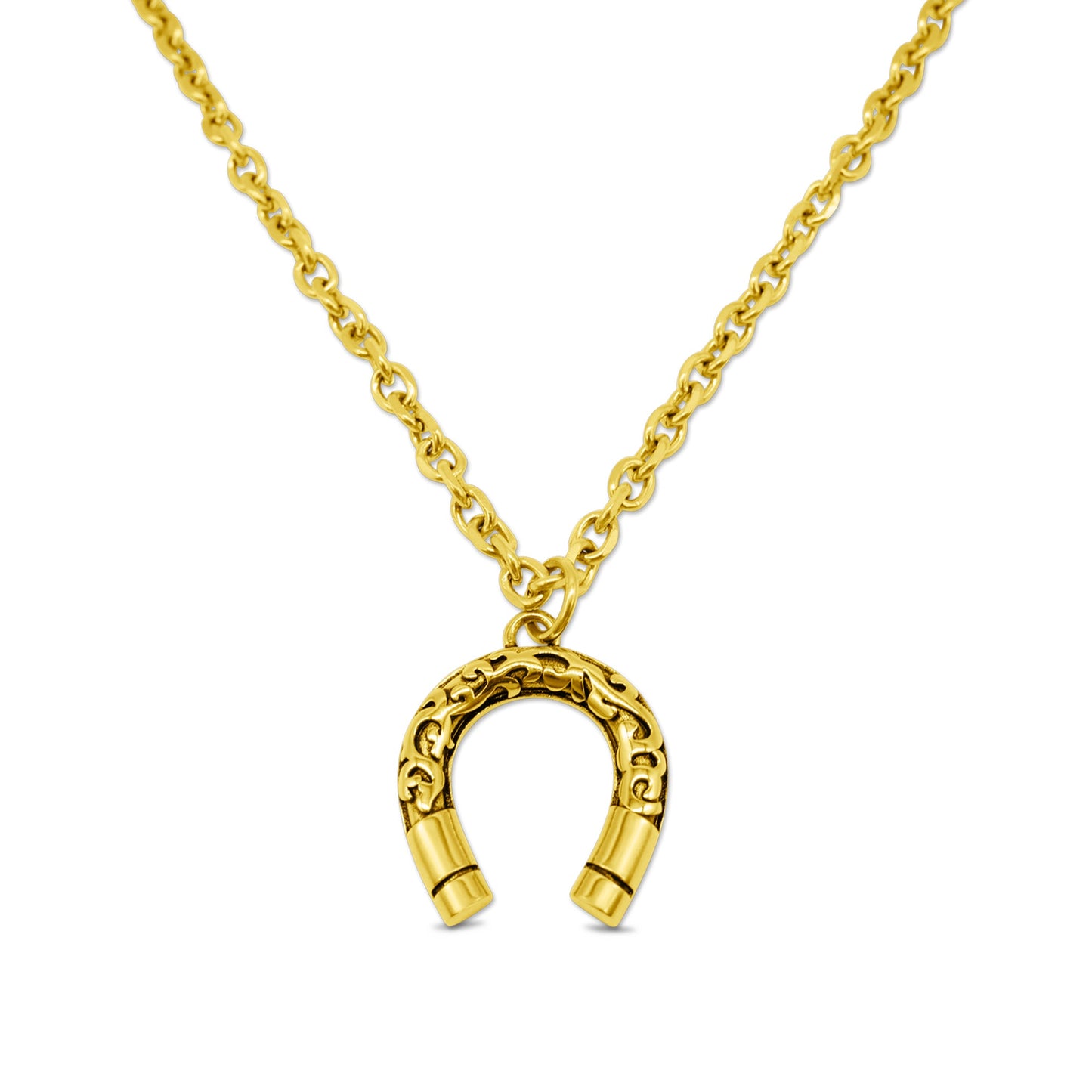 Gold Lucky Horseshoe Necklace – product image 1