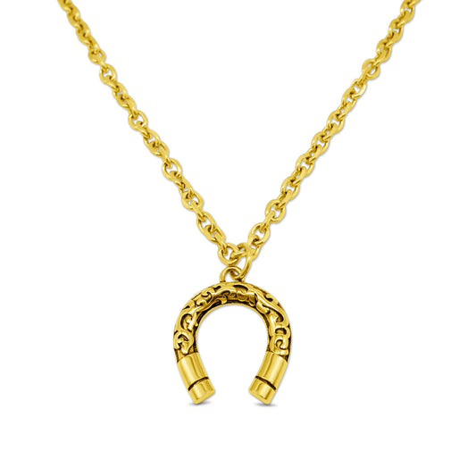 Gold Lucky Horseshoe Necklace – product image 1