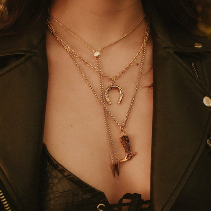 Gold Outlaw Bolo Spike Necklace – product image 2