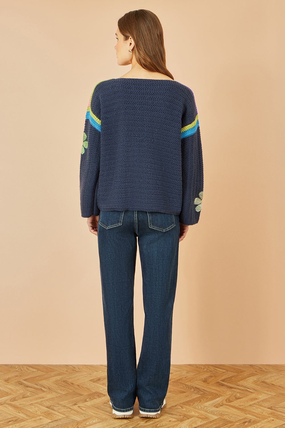 Yumi Navy Crochet Flower Jumper – product image 5 of 5